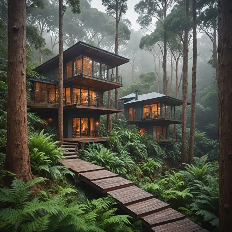 Rainforest style resorts in Australia with lush landscaping and a serene retreat feel